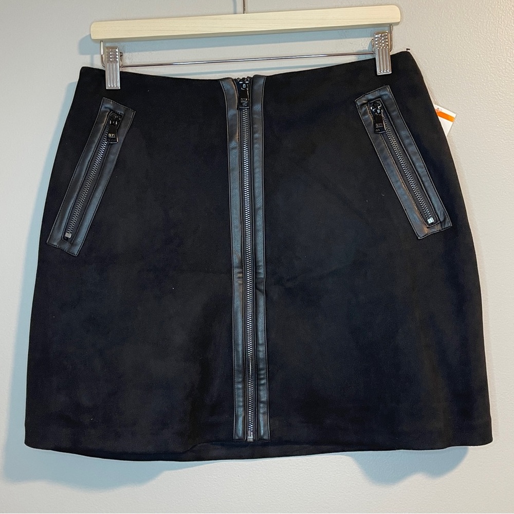 DKNY Black Mini Zipper Skirt -Size 8